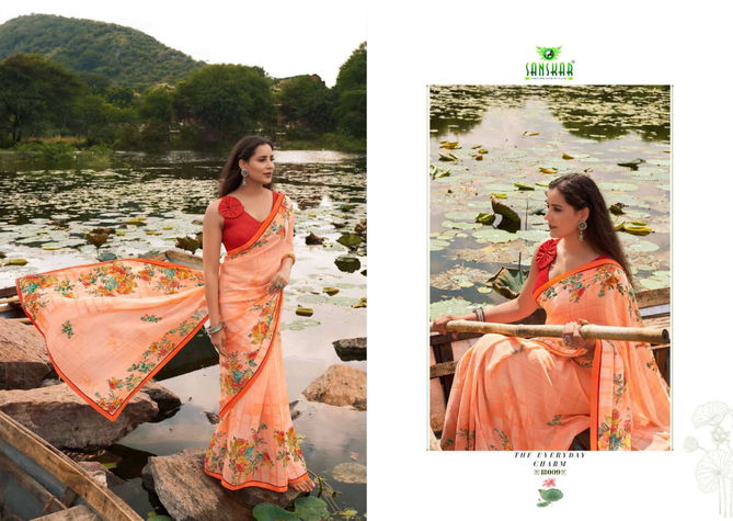 Sanskar Sadgi Casual Daily Wear Georgette Printed Saree Collection